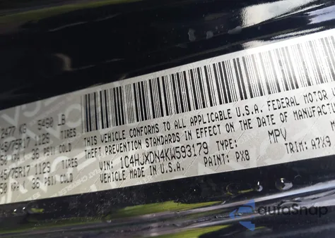 2019 Jeep Wrangler Unlimited Sport S 4X4 z USA, uszkodzony, nr VIN 1C4HJXDN4KW593179